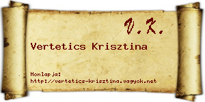 Vertetics Krisztina névjegykártya